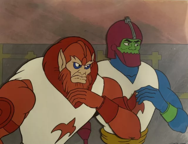 He-Man MOTU Animation Production Cel - Beastman & Trap Jaw with CopyBG