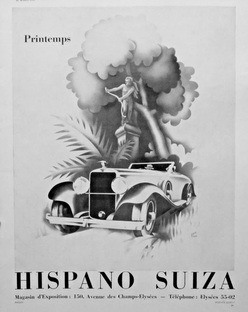 1934 Hispano Swiza Car Press Advertisement - Spring - René Ravo