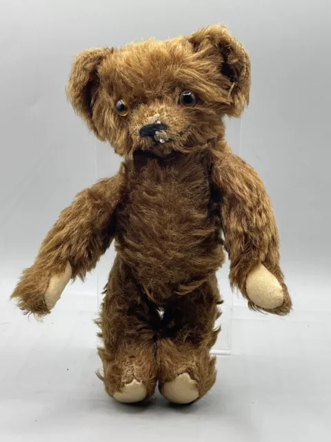 16"EARLY AMERICAN ANTIQUE aprox 1900’s TEDDY BEAR MOHAIR KINCKERBOCKER STUFFED