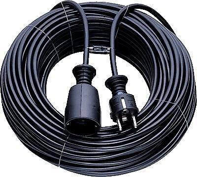3 x sedia da ardere cavo di prolunga nero
