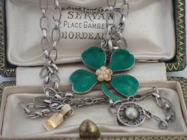 Collier Saphir Autriche & Perles Argent Massif 925 - 44 Cm - Fait Main France