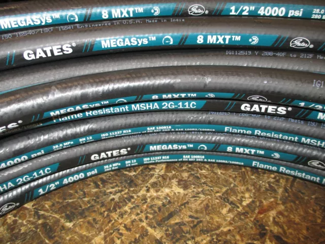 Gates Hydraulic Hose 8Mxt 1/2" 100' Feet Two Wire Hose Sae 100R16 4000 Psi