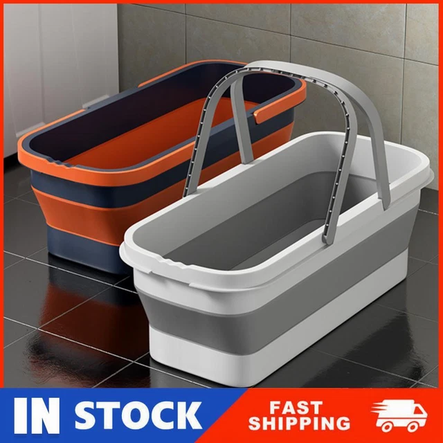 Foldable Mop Bucket Rust Resistant Large Capacity Barrel for Outdoor Indoor RAU