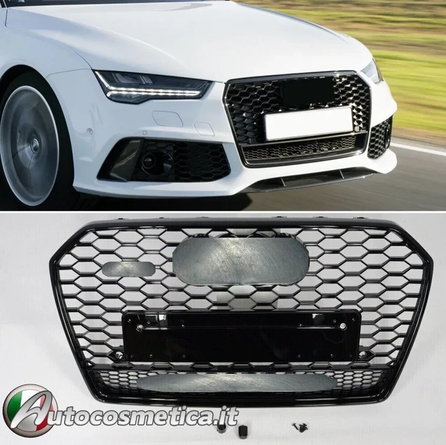 Mascherina griglia calandra Quattro nera per Audi A7 4G Facelift 2014-2018