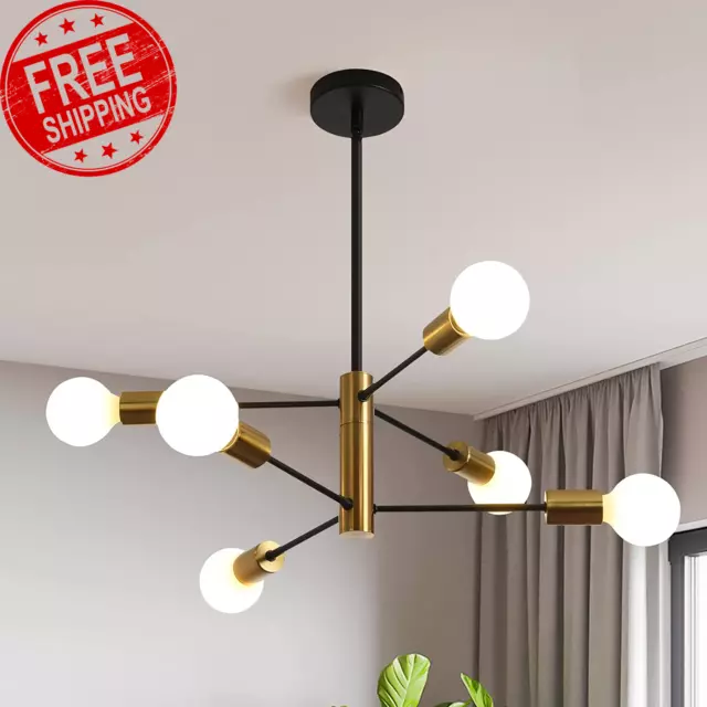 6-Light Sputnik Chandelier Mid Century Modern Chandeliers Light Fixture Industri