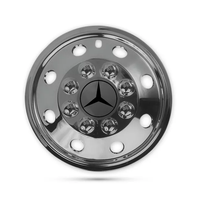 Per Mercedes Benz Sprinter 16"" 4x Cromati Copricerchi Piatto Extra Profondi Logo