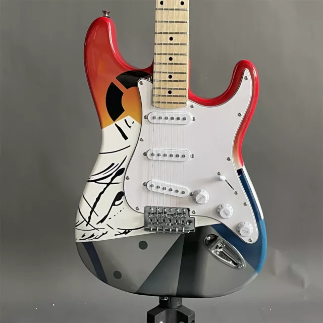 ST Electric Guitar SSS Pickup Chrome Hardware Maple Fretboard White Pickguard