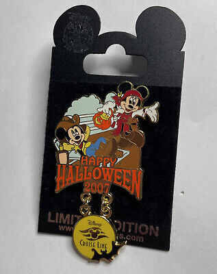 Disney Dcl Cruise Line Happy Halloween 2007 Mickey Minnie Bat Dangle Le 1000 Pin