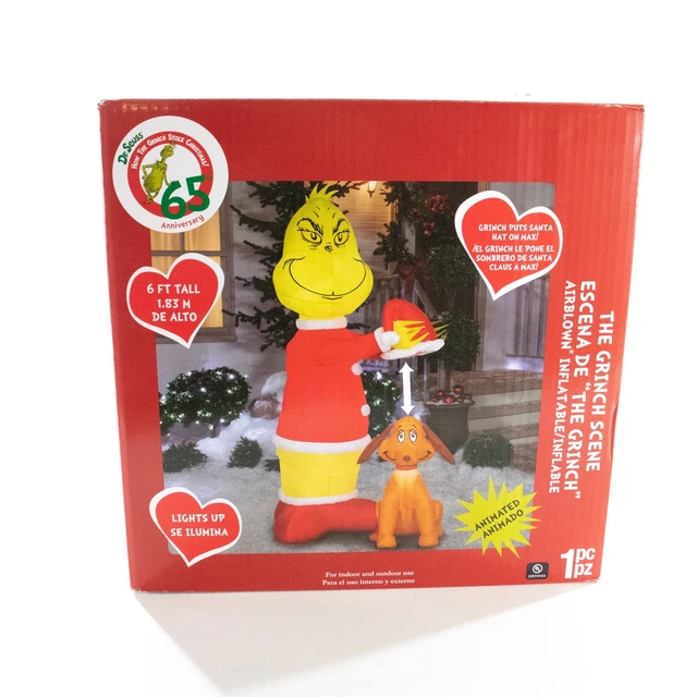GEMMY CHRISTMAS AIRBLOWN Grinch Animated Inflatable 6 Ft Tall Santa