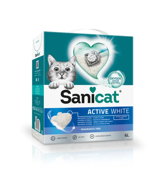 Danneggiato - Sanicat Active lettiera per gatti senza profumo bianco - 6 litri