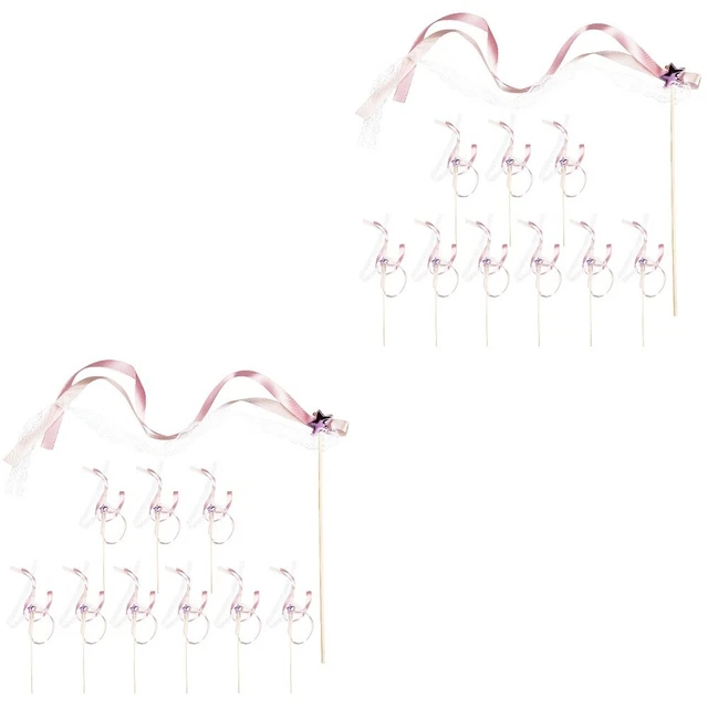 20 piezas varitas de cinta campana boda cinta de madera niño serpentinas baile