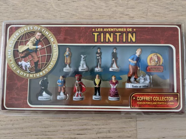 Coffret collector de 11 fèves en porcelaine Les aventures de Tintin en  porcelaine
