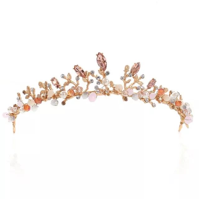 Crystal Tiara Gold Wedding Crown Baroque Rhinestone Bride Headpiece Hair Jewelry