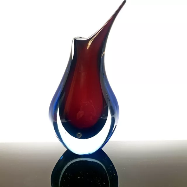 Murano Zipfel Vase von Flavio Poli aus 60er. Uranglas