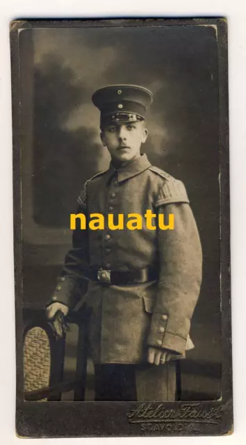 Foto Portrait CDV Soldat Musiker Sachsen Infanterie Rgt. 178 Kamenz