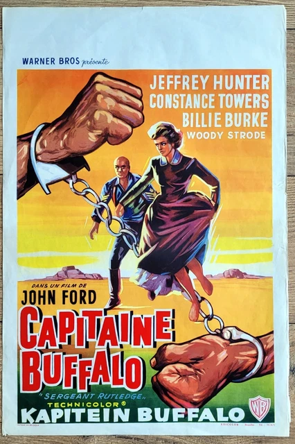 belgian poster western SERGEANT RUTLEDGE, JEFFREY HUNTER, WOODY STRODE, MENOTTE