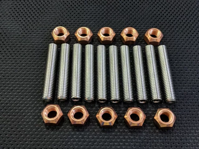 BMW MINI COOPER WORKS Stainless Steel Exhaust Manifold Studs and Copper Nuts