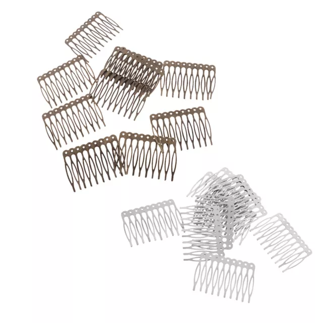 20 stücke Bronze Silber Blank Metall 10 Zähne Haar Kamm 55mm Haarschmuck