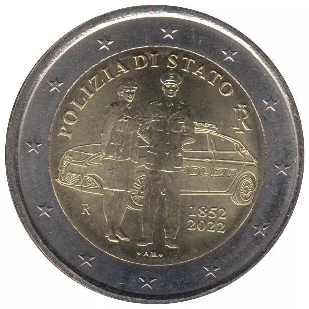 IT20022.2 - ITALIE - 2 euros commémo. Anniv Création Police Italienne - 2022