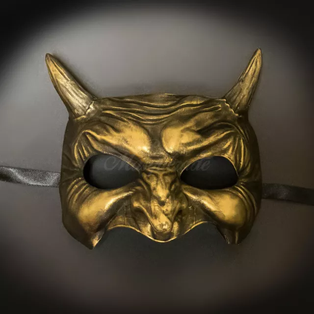 Devil Demon Masquerade Mask Halloween Costume Prom Ball Mask Gold M31020