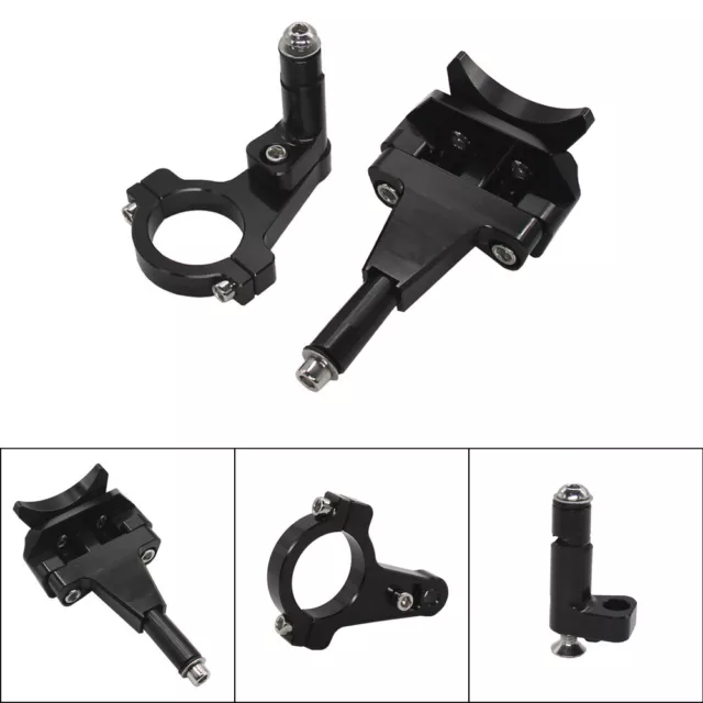 For 2018-22 Kawasaki Ninja 400 Motorcycle CNC Steering Damper Bracket Kit -Black