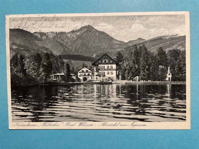 Alte AK von Ferienheim Hubertus, Bad Wiessee-Abwinkel, Tegernsee, gelaufen 1935
