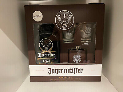 7109-1 Jägermeister Jägermeister Flachmann Stainless Steel 4oz Schriftzug Kunstleder schwarz 