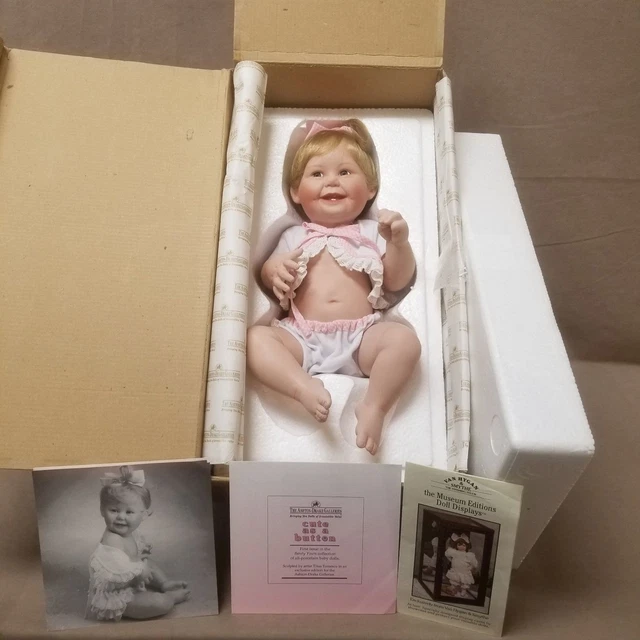 Vintage The Ashton Drake Galleries With COA Cute As A Button NEW In Box