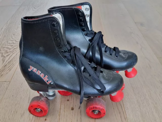 Vintage Yasaki Roller Skates - Black & Red - Size EU 38 / UK 5