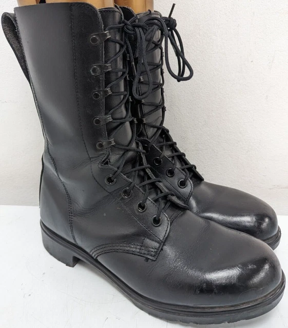 BRITISH ARMY MILITARY Dms Cadet Black Leather Combat Boots, Size 270