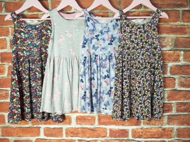 Girls Bundles Aged 4-5 Years H&M M&S Summer Dresses Floral Flamingo Kids 110Cm