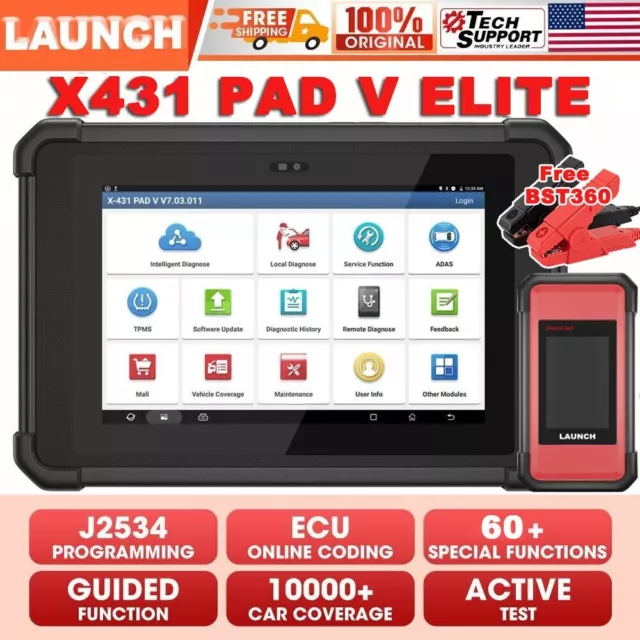 LAUNCH X431 PAD V Elite PAD VII OBD2 Scanner Key Programming Car Diagnostic Tool