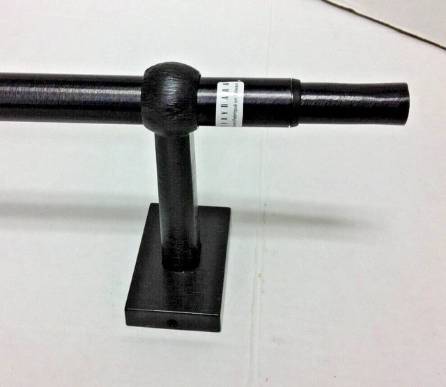Pottery Barn Cast Iron Window Curtain Rod & Wall Bracket .75 Medium 48-88 Black