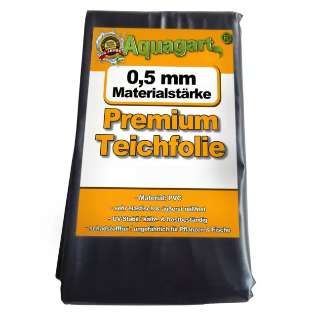 Teichfolie PVC 3m x 6m 0,5mm schwarz Folie für den Gartenteich