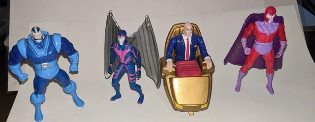 1994 ToyBiz Metal Mutants Professor X, Magneto, Archangel, Apocalypse loose