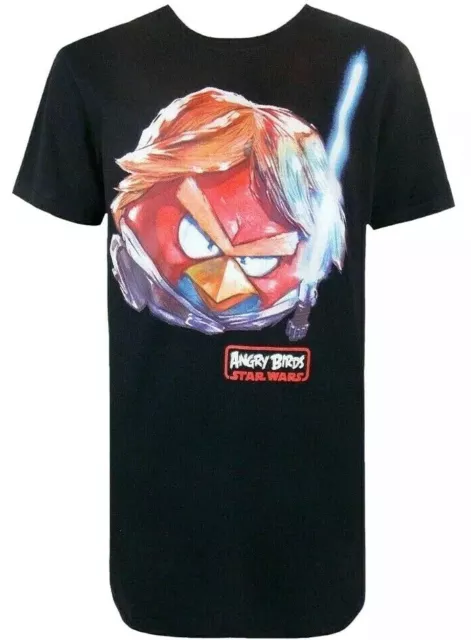 Angry Birds Star Wars 170 176 T- Shirt Schwarz Darth Vader Laserschwert Red Bird