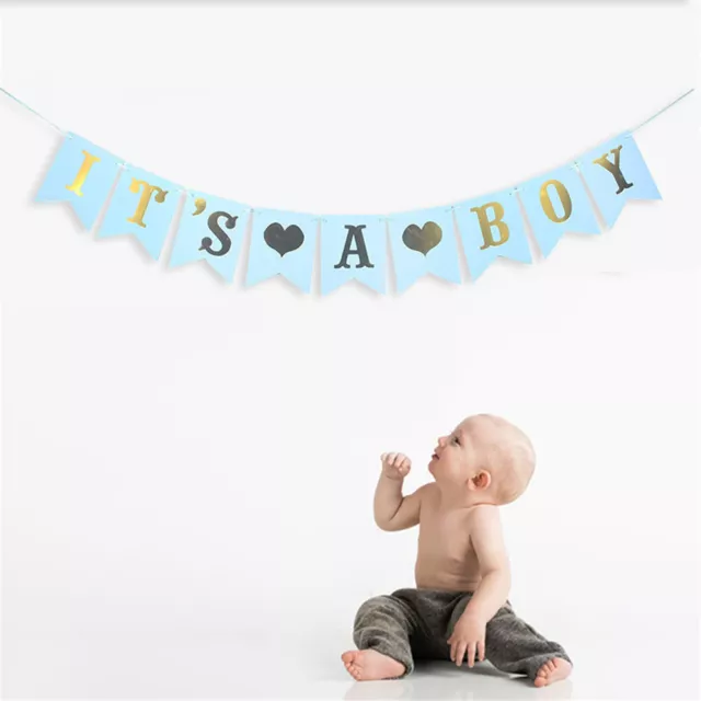 Baby Dusche Its A Boy Mädchen Banner Pink Party Wimpel Hänge Girlande Dekorati ☀