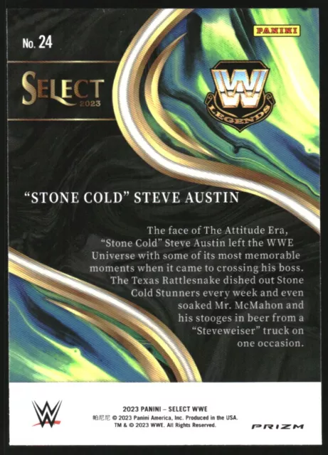2023 SELECT WWE Sensations Prizms argent #24 « Stone Cold » Steve ...