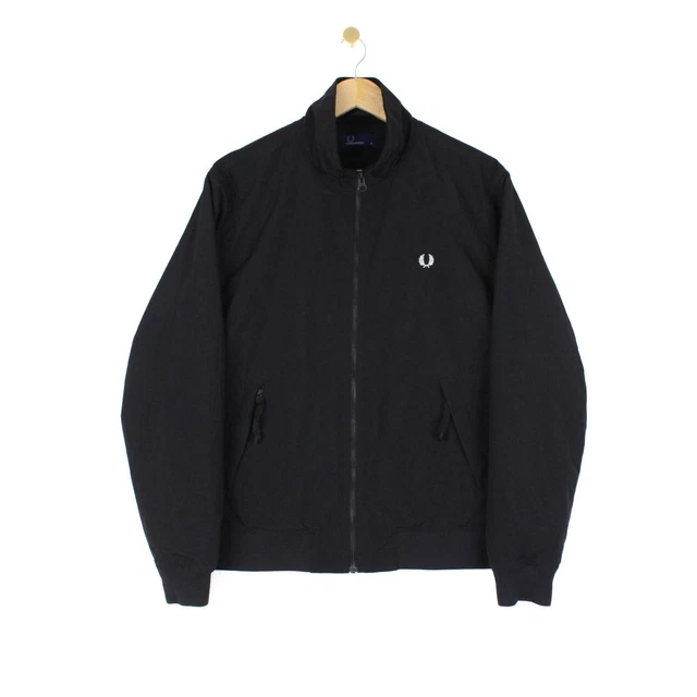 Fred perry tipped sweat deals bomber jacket in black