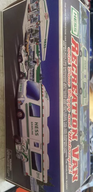 HESS Toy Truck RV Recreation Van with Dune Buggy and Motorcycle NEW IN BOX 1998