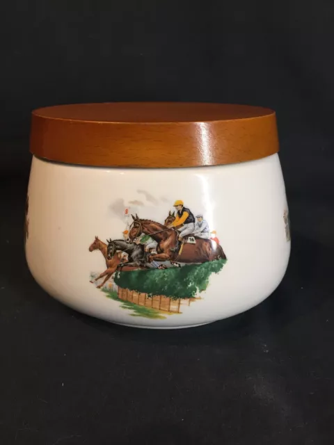 Vintage  Whitecross Product Hand Made In Italy, Horse Racing Theme on the sides.