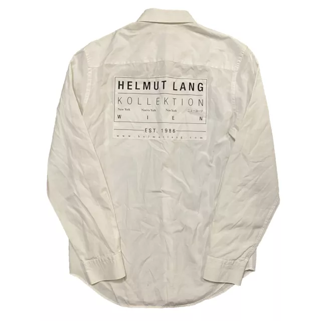 Helmut Lang Kollektion White Cotton Button Down Dress Shirt Size Medium