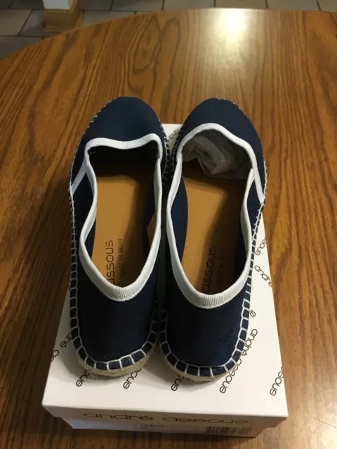 Andre Assous Espadrille From  Spain Sapphire/White  42/11 NIB Retail  $165 3