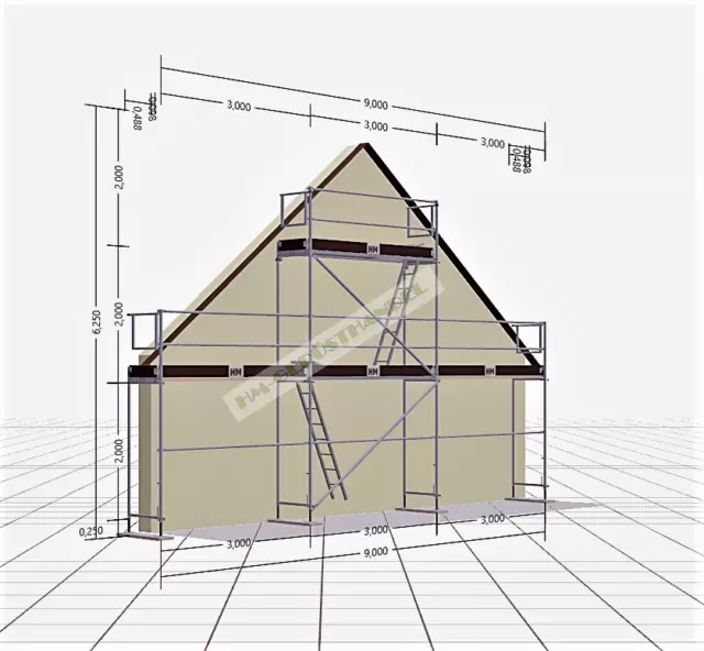 NEU Giebelgerüst Fassadengerüst  44,50qm AF Alurahmen ohne  Bordbrett