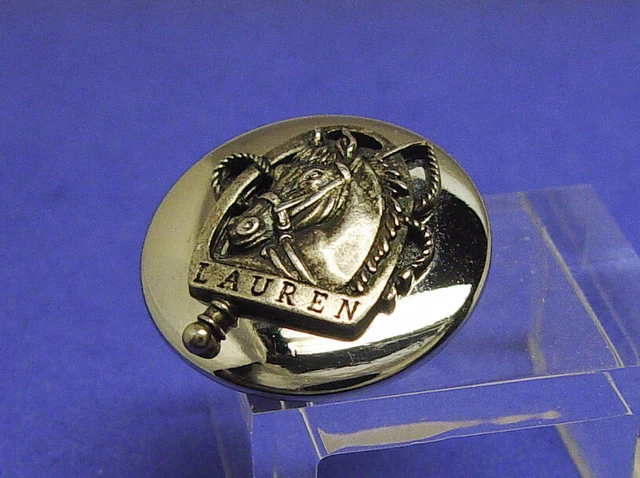 RALPH LAUREN Large Silver Tone Equestrian blazer replacement button STELLAR COND