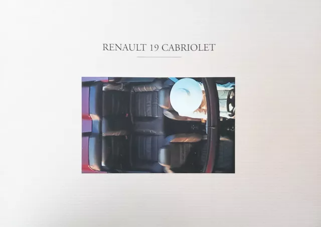 Renault 19 Cabrio 08/92 Prospekt Brochure Broszura Folleto Catalogue