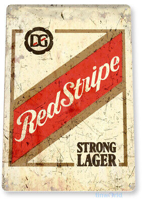 TIN SIGN Red Stripe Beer Old Lager Metal Décor Art Bar Pub Shop Store A776