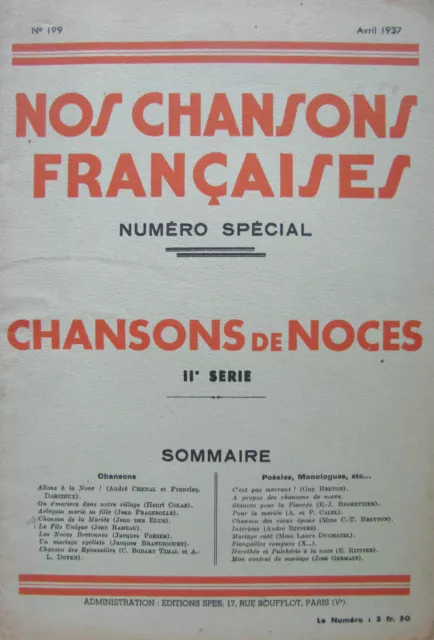 Chansons De Noces Numero Special Nos Chansons Francaises N°199