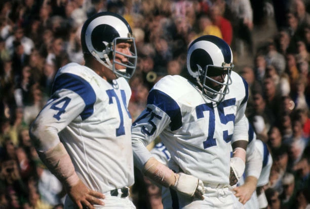 LOS ANGELES RAMS Merlin Olsen And Deacon Jones Football Nfl 1968 OLD ...