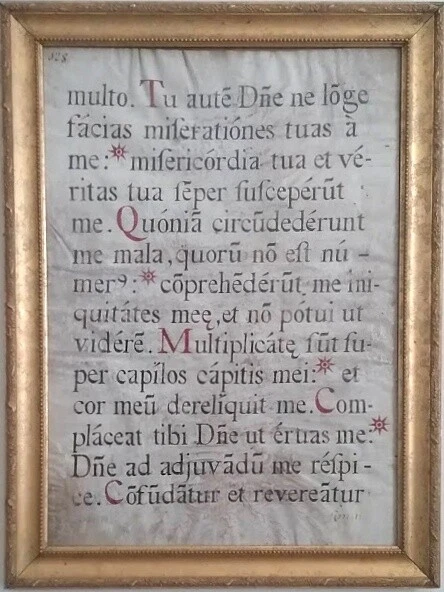 Antique Medieval Manuscript Leaf Parchment From a Book of Hours Antique Medieval Manuscript Leaf Parchment From a Book of Hours